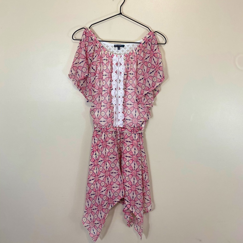 Sequin Hearts Girl Dress with Shorts Attached Pink